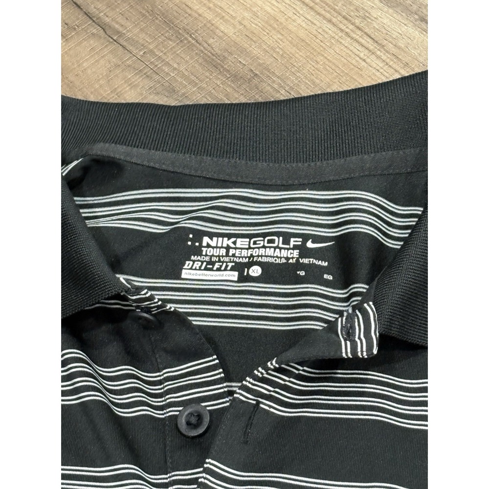 Nike Golf Dri Fit Short Sleeve Size XL Striped Tour Performance Men's Polo - Picture 4 of 7